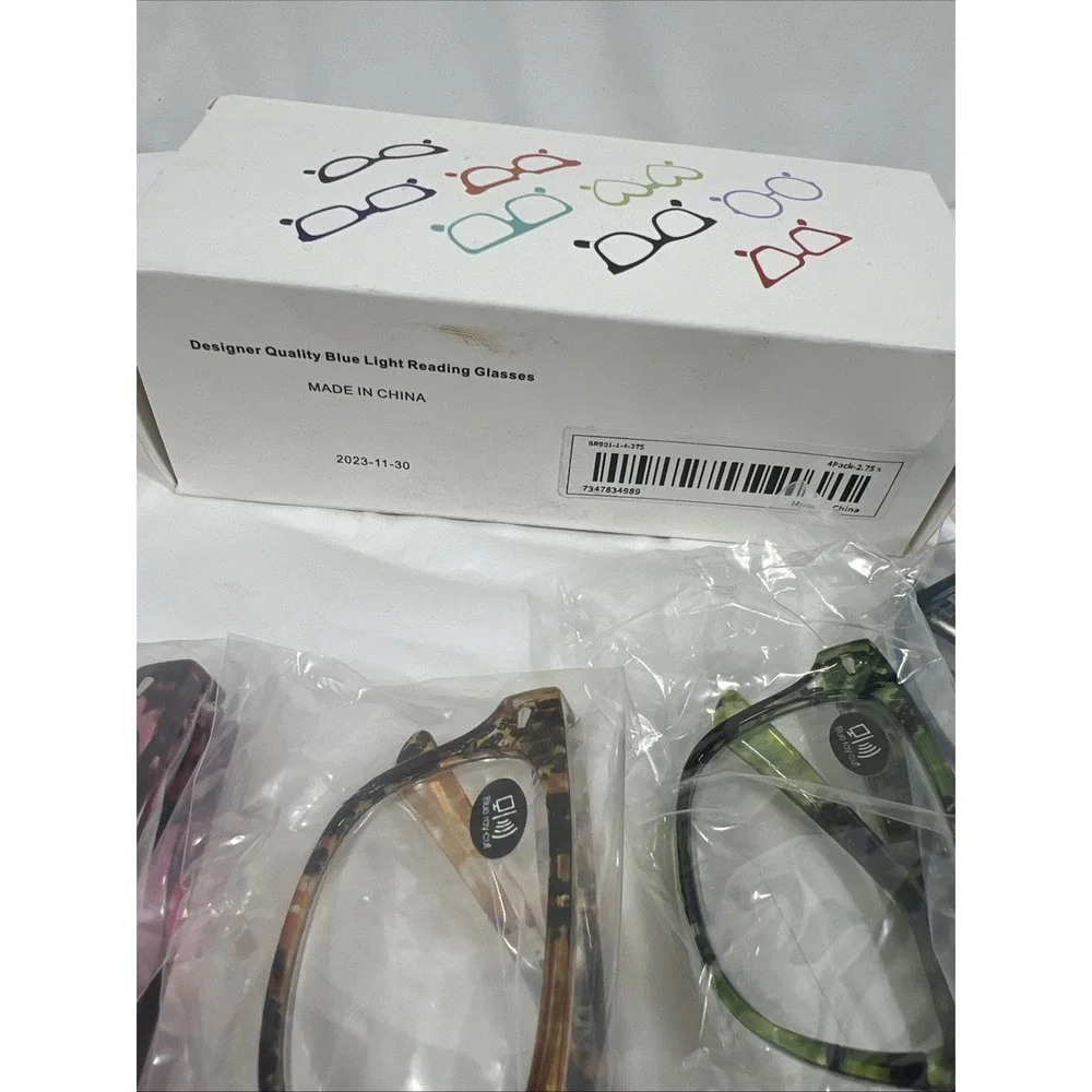 4 Pairs Wenzhou Dongtian Blue Light‎ Reading Glasses +2.75